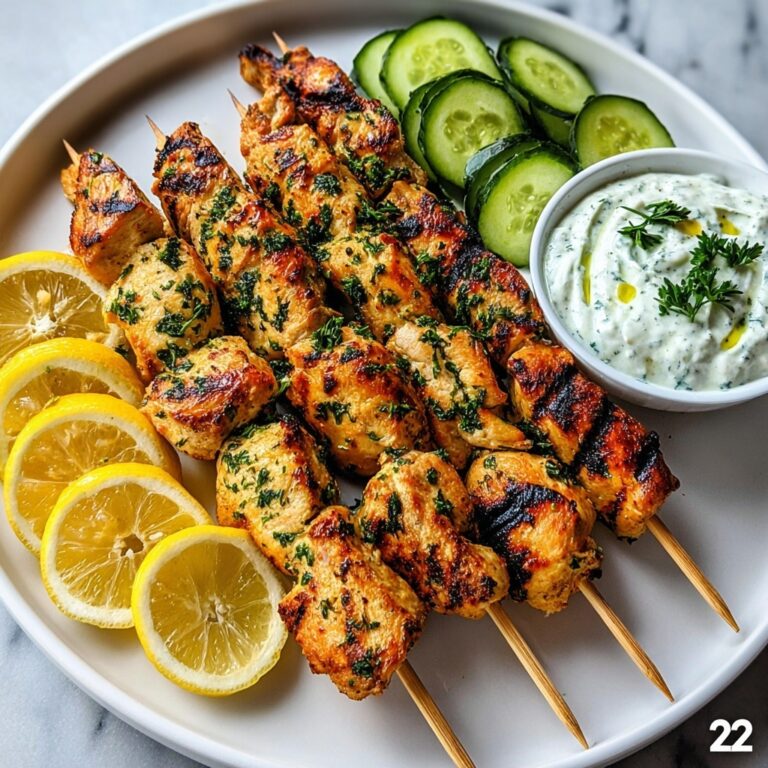 Greek Chicken Souvlaki with Tzatziki Sauce Recipe