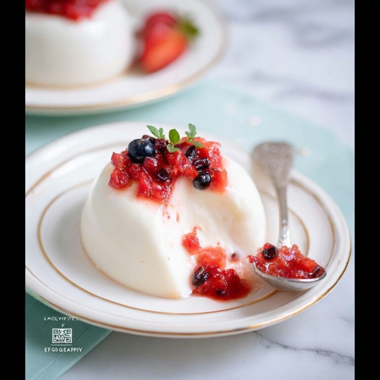 Easy Greek Yogurt Panna Cotta with Thyme Macerated Berries Recipe